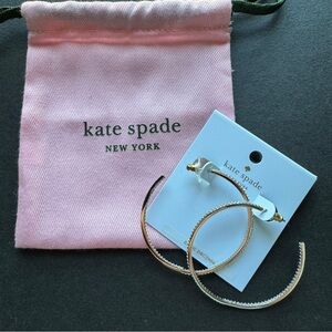 Kate Spade Save The Date CZ silver Hoop Earrings